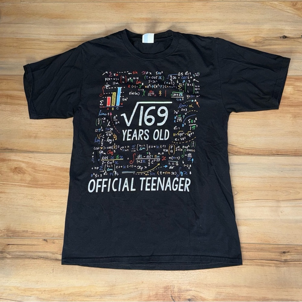 Official Teenager Black Graphic Tee XXL 14/16 (Adult small) 13th Birthday Shirt